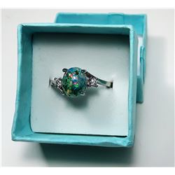 14 - FIRE OPAL & WHITE TOPAZ