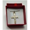 Image 1 : 18 - 10K GOLD ETCHED CROSS & CHAIN