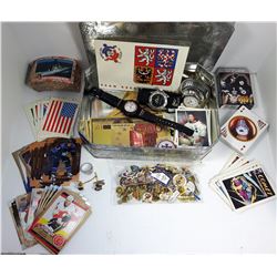 1 - SILVER TIN & CONTENTS