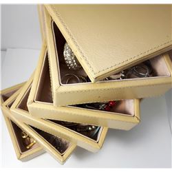 21 - CREAM LEATHER JEWELRY BOX