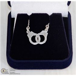 .925 STERLING SILVER HANDCUFF NECKLACE WITH