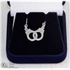 Image 1 : .925 STERLING SILVER HANDCUFF NECKLACE WITH