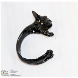 NEW BLACK PUG LOOKING DOGGY RING. JEWELRY