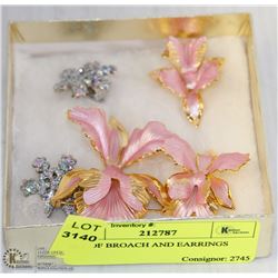 SET OF BROACH AND EARRINGS