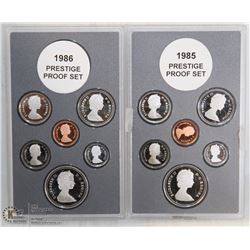SET OF 2 COIN SETS INCL 1985 AND 1986 PRESTIGE