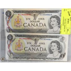 2 UNCIRCULATED SEQ. SERIAL #'S POKER HAND CANADIAN