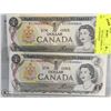 Image 1 : 2 UNCIRCULATED SEQ. SERIAL #'S POKER HAND CANADIAN
