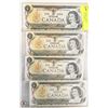 Image 1 : LOT OF 4 UNCIRCULATED CANADIAN $1.00 BILLS