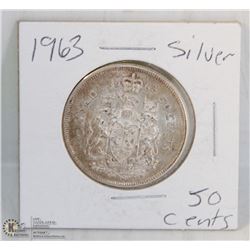 1963 CANADIAN SILVER 50 CENT PIECE
