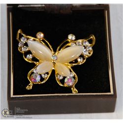 RHINESTONE BUTTERFLY BROOCH