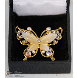 RHINESTONE BUTTERFLY BROOCH