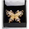 RHINESTONE BUTTERFLY BROOCH
