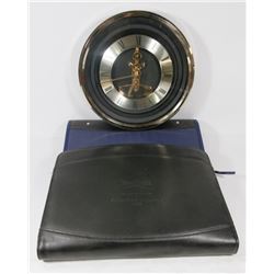 2 ZIPPERED BINDERS, 1 LEATHER, 1 FABRIC,   AND DAN