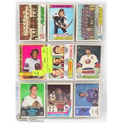 LOT OF NINE 1970S NHL COLLECTOR CARDS.