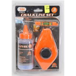 NEW 3PC CHALK LINE SET