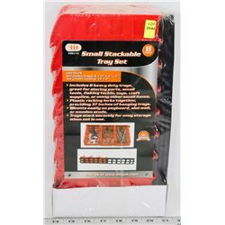 NEW 8PC SMALL STACKABLE TRAY SET