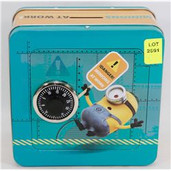 NEW MINIONS MONEY BANK SAFE DEPOSIT TIN PIGGY BANK