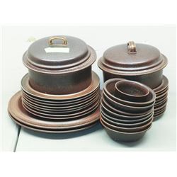 ARABIA FINLAND "RUSKA" STONEWARE SET INCL SUGAR