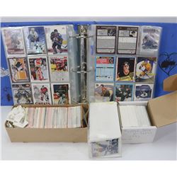 BINDER FULL OF HOCKEY CARDS & 2 BOXES OF ASSORTED