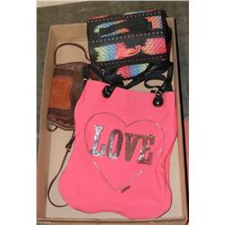 FLAT OF YOUNG WOMEN'S BAGS INCLUDING ROOTS,