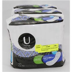 LOT OF 3 U BY KOTEX 22PADS LONG SUPER MAXI PADS