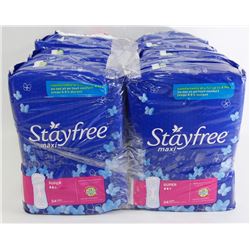 LOT OF 8 STAYFREE MAXI SUPER PADS - 24 EACH PACK