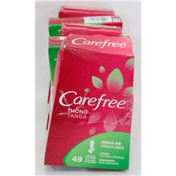 5 BOXES OF CAREFREE THONG REGULAR LINERS