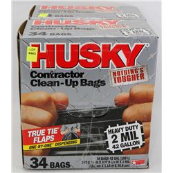 2 CASES OF HUSKY HEAVY DUTY 42 GAL (158L) GARBAGE