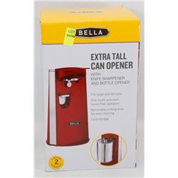 BELLA EXTRA TALL CAN OPENER WITH KNIFE SHARPENER &