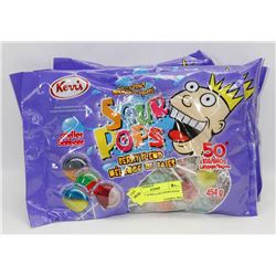 4 BAGS OF 50 BIG LOLLYPOPS SOUR POPS
