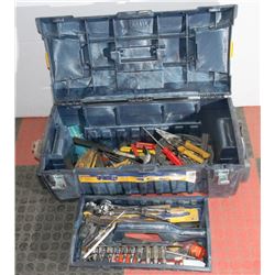 LARGE IRWIN TOOL BOX W/TRAY AND FULL OF