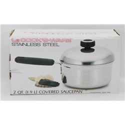 LE COOK'S WARE STAINLESS STEEL 2 QUART COVERED