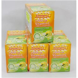 LOT OF 4 EMERGEN-C 1,000MG VITAMIN C LEMON LIME
