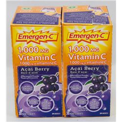 LOT OF 2 EMERGEN-C 1,000MG VITAMIN C ACAI BERRY