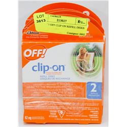 LOT OF 5 OFF CLIP ON REFILL DISKS