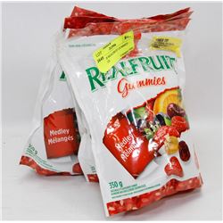 4 BAGS OF REALFRUIT GUMMIES - 350G EACH