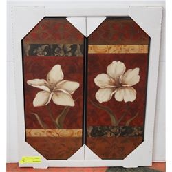 2PC WOOD WALL ART