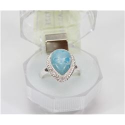 #54-CARRIBEAN LARIMAR GEMSTONE RING