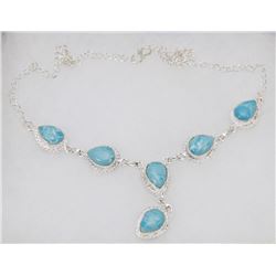 #47-CARRIBEAN LARIMAR GEMSTONE NECKLACE