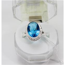 #76-BLUE TOPAZ GEMSTONE RING