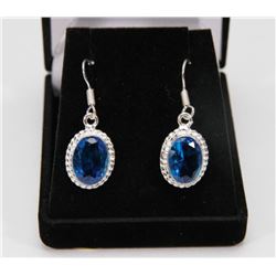 #79-BLUE TOPAZ GEMSTONE EARRINGS