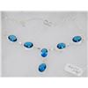 Image 1 : #74-BLUE TOPAZ GEMSTONE NECKLACE
