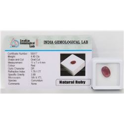 #9-NATURAL RED RUBY GEMSTONE 4.40CT