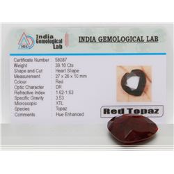 #64- RED TOPAZ GEMSTONE 39.10CT