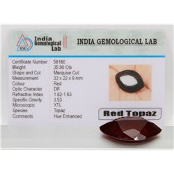 #65- RED TOPAZ GEMSTONE 35.90CT