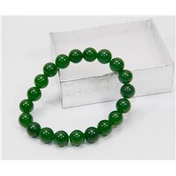 #35-NATURAL GREEN EMERALD BEAD BRACELET