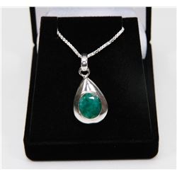 #66-NATURAL GREEN EMERALD PENDANT