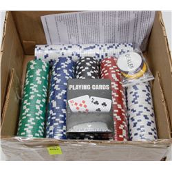 POKER SET INCLUDING CHIPS AND CARDS