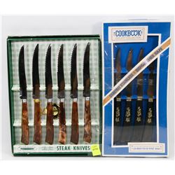 TWO STAINLESS STEEL KNIFE SETS