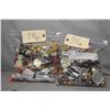 Image 1 : Two bag lots of costume jewellery including brooches, necklaces, earrings, rings, bracelets etc.